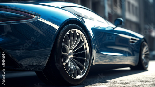 Stylish and Modern: Blue Luxury Car © Aylin