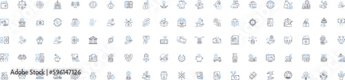 Wealth capital line icons collection. Prosperity, Abundance, Fortune, Riches, Affluence, Wealthiness, Opulence vector and linear illustration. Luxuriousness,Fortune,Success outline signs set