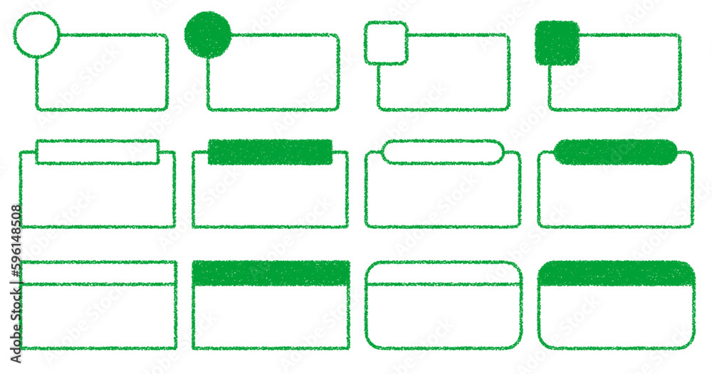 Obraz premium クレヨン素材 デザインフレームセット