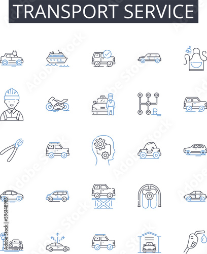 Transport service line icons collection. Learning, Curriculum, Pedagogy, Assessment, Technology, Literacy, Knowledge vector and linear illustration. Academics,Scholarship,Intellectual outline signs