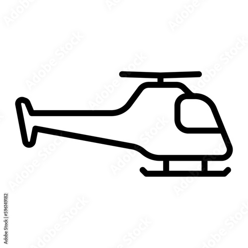 Icono de helicóptero. Vehículo de transporte aéreo. Helicóptero de batalla, rescate, vigilancia. Ilustración vectorial