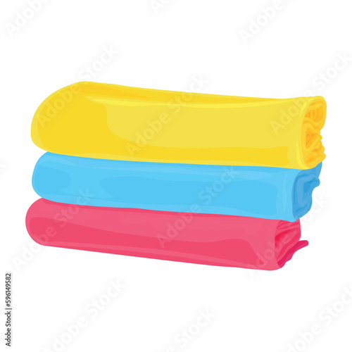 Stack of napkins for housecleaning on white background