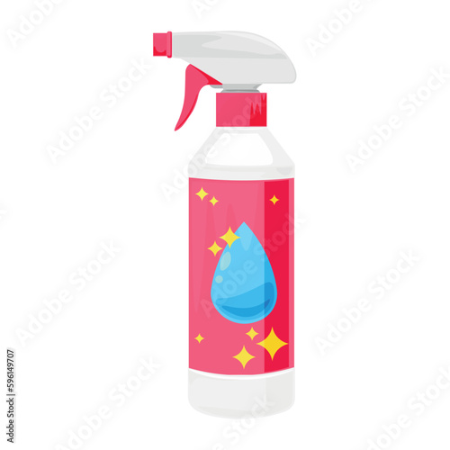 Bottle of detergent for housecleaning on white background