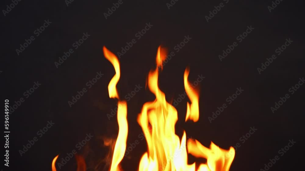 Fire flame slow motion on black screen background Fire flame slow motion on black screen background