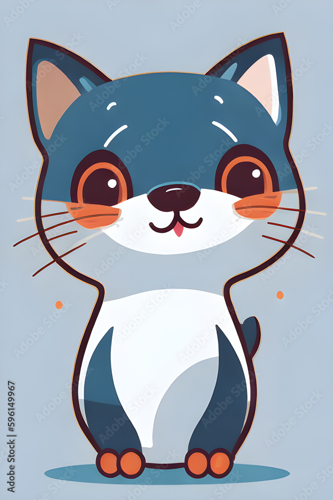Obraz premium cat vector illustration cute cartoon
