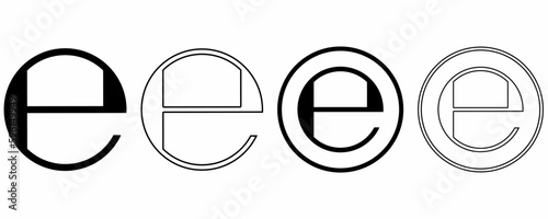 outline silhouette Estimated sign set isolated on white background
