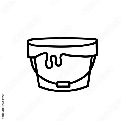 Bucket of paint on white background