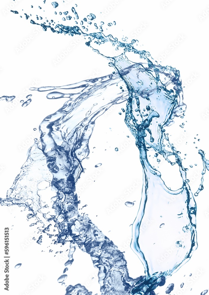 抽象的な形の青い水しぶき