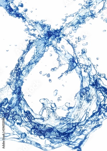 抽象的な形の青い水しぶき
