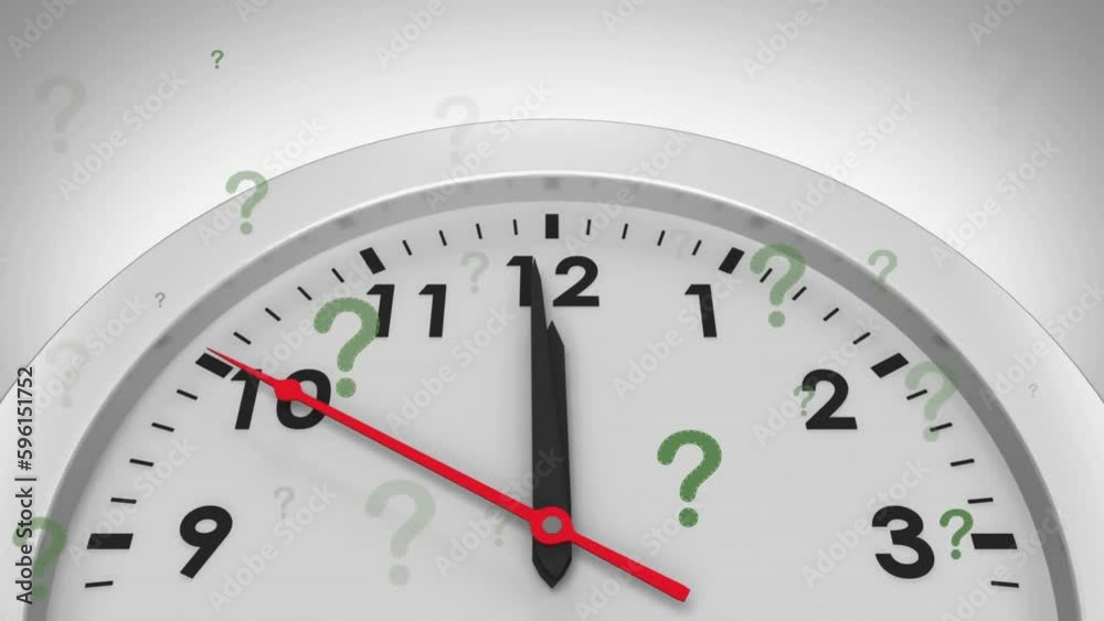 Animation of question marks over clock Animation of question marks over clock