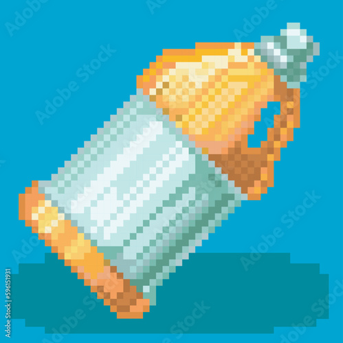 fabric softener bottle pixel art vectorized,bottle of fabric softener pixel art.