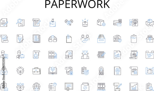 Paperwork line icons collection. Clocks, Statues, Figurines, Bookends, Globes, Vases, Busts vector and linear illustration. Lamps,Statuettes,Candles outline signs set