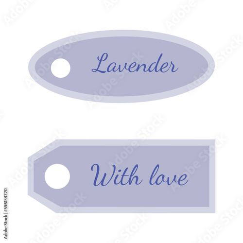 Lavender tag with lettering