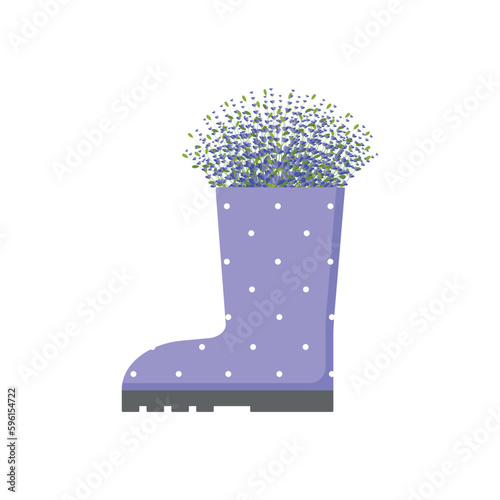 Boot with lavender flowers