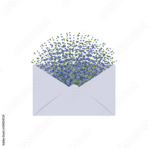 Lavender flowers in envelope card