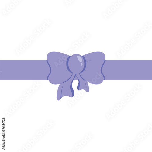 Violet ribbon and bow isolated for design