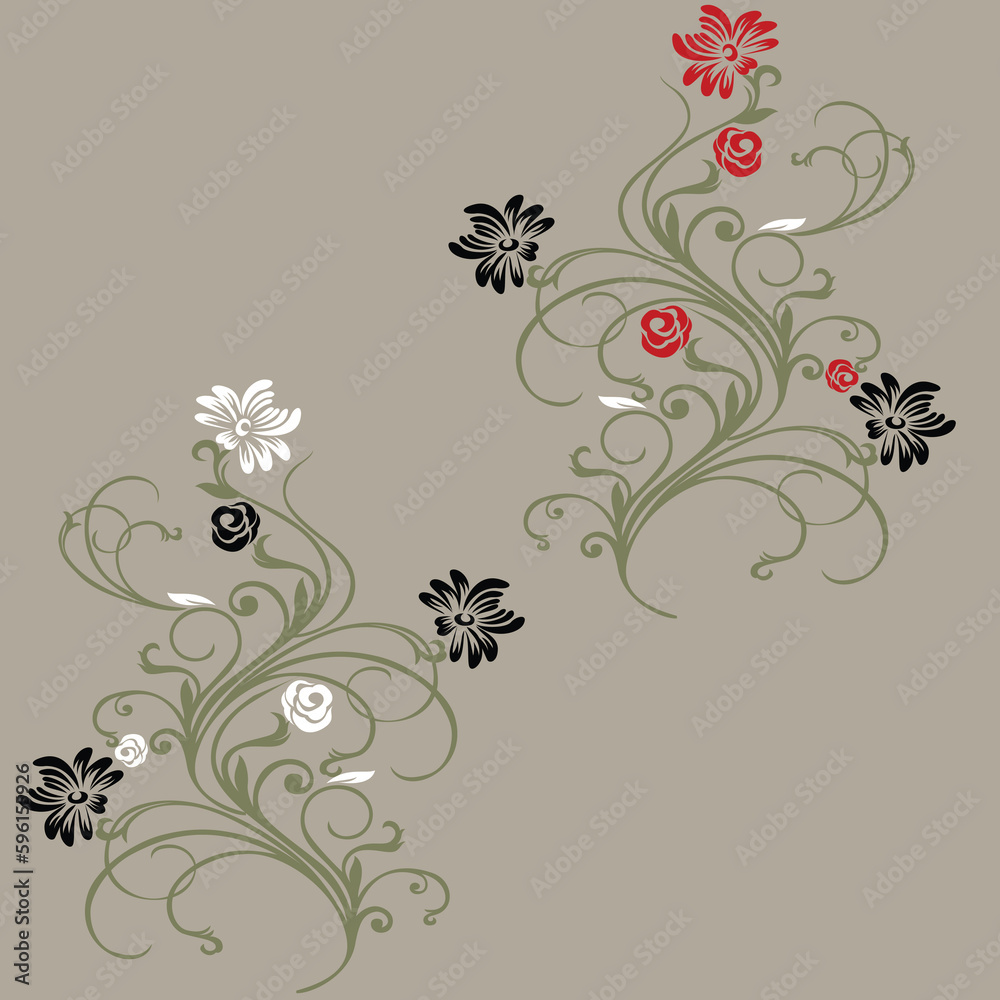 seamless vector flower design on black background seamless vector flower design on black background