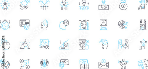 Performance metrics linear icons set. Evaluation, Analysis, Assessment, Criteria, Dashboard, Efficiency, Effectiveness line vector and concept signs. Feedback,Goals,Indicators outline illustrations