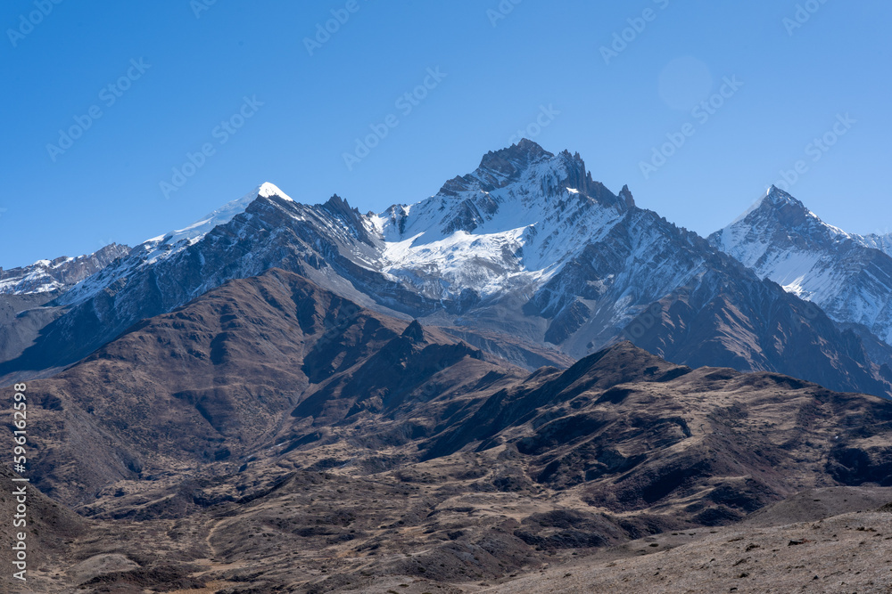 Snow Covered Mountains above the Desert