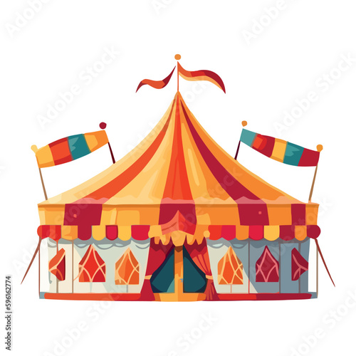 Colorful carnival tent brings joy to celebration