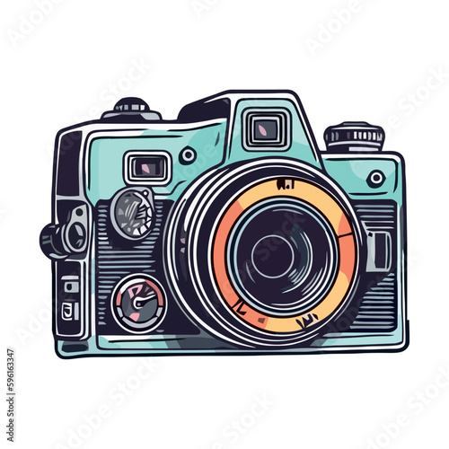Old fashioned photographer with antique camera and flash