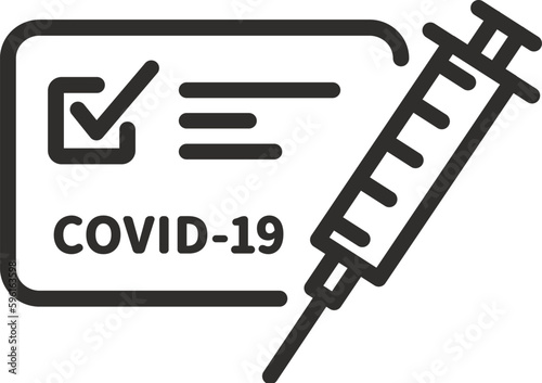 COVID-19 vaccine passport card or passport of element.