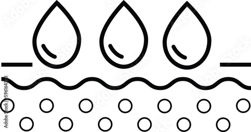 Moisture icon on white background. Skin moisture sign. Moisture wicking symbol. flat style.