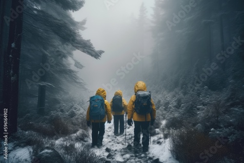 Hiking in a blizzard, a cold and challenging journey