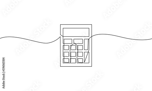 Continuous line drawing of calculator. Back to school. technology education. Icon one line, single line art, vector illustration
