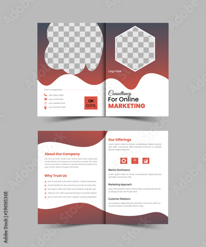 Bi-fold brochure design template 
