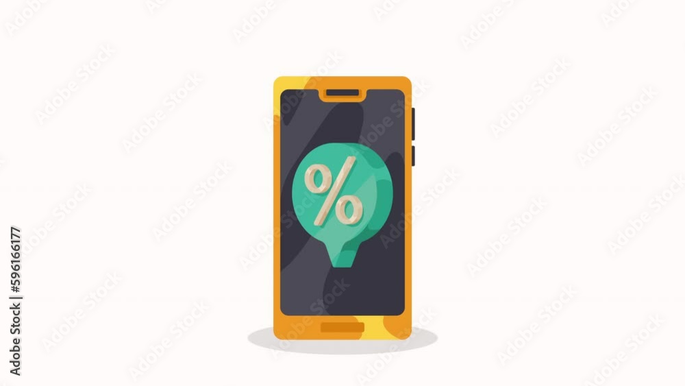 ecommerce with smartphone and percent animation ecommerce with smartphone and percent animation
