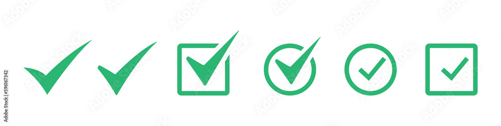 Green collection of check mark. Tick vector icon,Approval checkmark, accept the right choice. Approval checkmark Green collection of check mark. Tick vector icon,Approval checkmark, accept the right choice. Approval checkmark