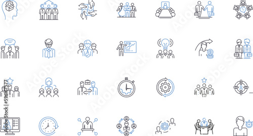 Financial reporting line icons collection. Balance  Profitability  Income  Assets  Liabilities  Equity  Cash vector and linear illustration. Forecasting Analysis Disclosure outline signs Generative AI