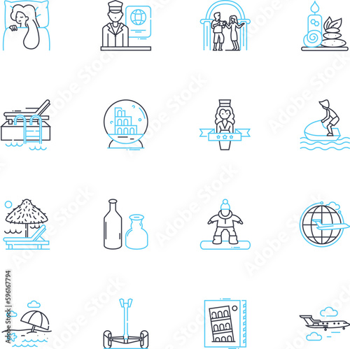 Bilde på lerret Nutritious eating linear icons set