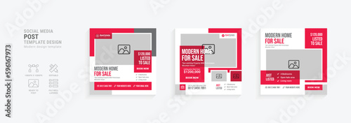Square Social media posts Template for real estate agents