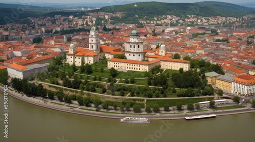 Passau. Breathtaking travel destination place. Generative AI