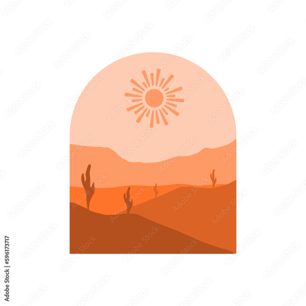 Fototapeta premium Boho Landscape Ornament