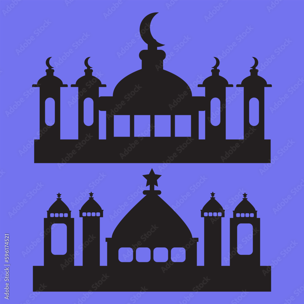 nice mosque silhouette for islamic celebration design