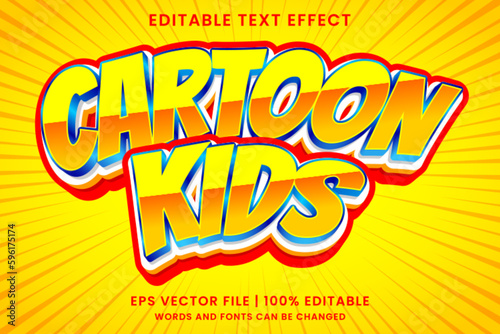 Kids cartoon 3d editable text effect