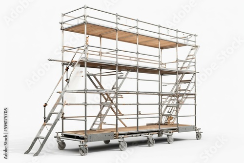 Mobile scaffolding on white background 3. Generative AI photo