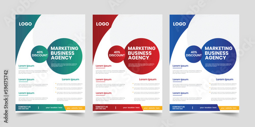 Agency marketing editable flyer material, professional business service collection post, corporate gradient vector element journal
