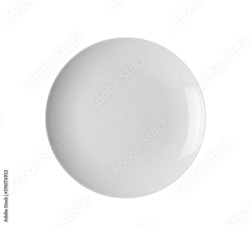Empty ceramic round plate isolated on transparent png