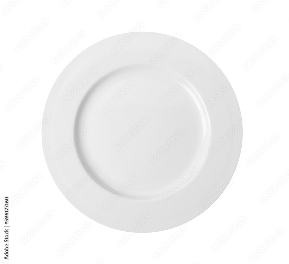 Empty ceramic round plate isolated on transparent png Empty ceramic round plate isolated on transparent png