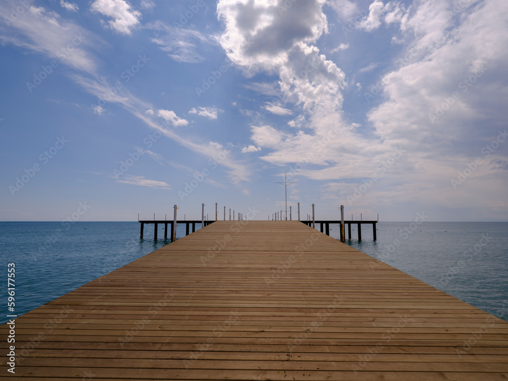 Fototapeta premium beautiful sea view and wooden pier