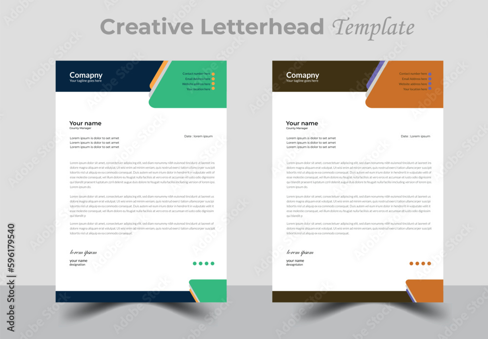 Abstract Letterhead Design Modern Business Letterhead Design Template	
