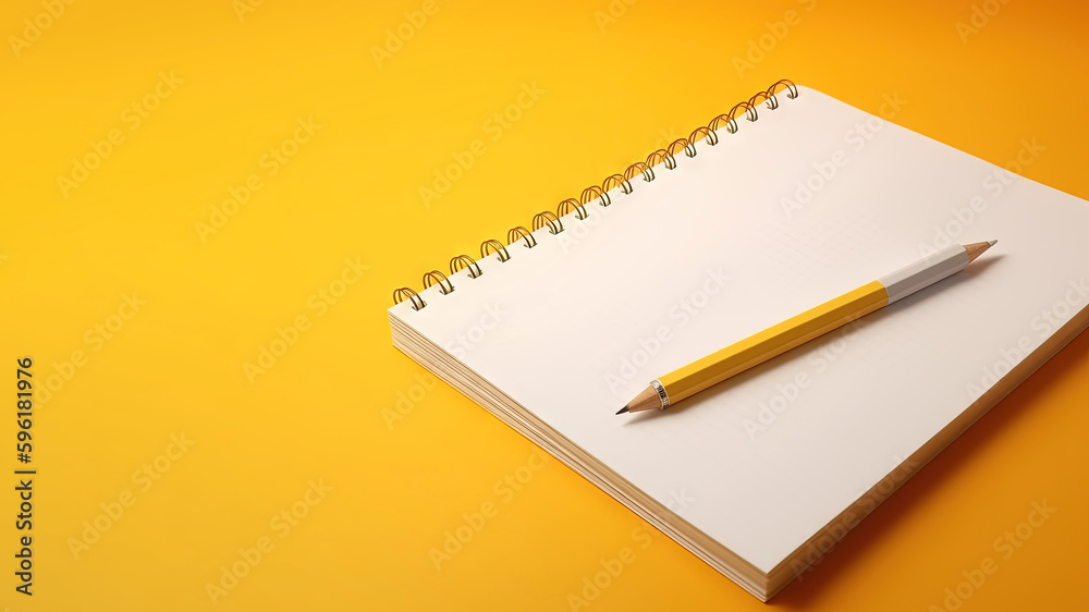 White notepad on yellow background (AI Generated) White notepad on yellow background (AI Generated)