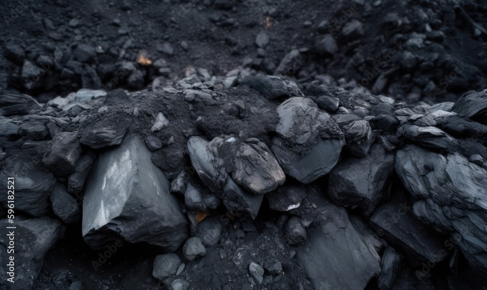 Close up of bituminous coal texture Creating using generative AI tools Close up of bituminous coal texture Creating using generative AI tools