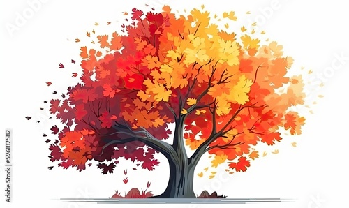 Autumn landscape with colorful tree foliage Creating using generative AI tools