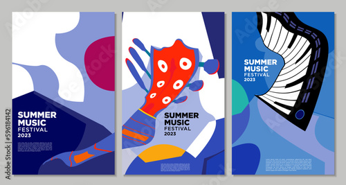 Vector illustration colorful summer music festival banner