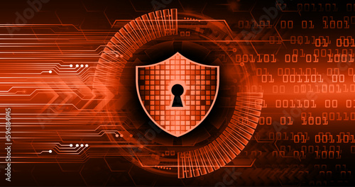 Closed Padlock on digital background, cyber security